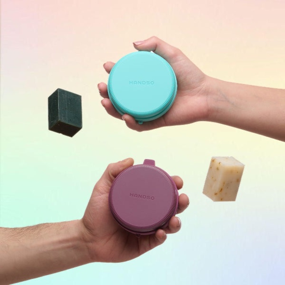 Handso Teal and Purple Soap Dispensers